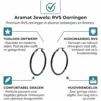 Zwarte Gedraaide Stalen Oorringen -