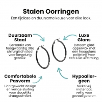 Zwarte Gedraaide Stalen Oorringen -