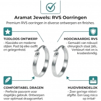 Zilverkleurige RVS Oorringen met Streepjes Motief - 20 mm -