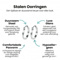 Zilverkleurige RVS Oorringen met Streepjes Motief - 20 mm -