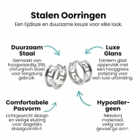 Zilverkleurige Stalen Oorringen Grieks Motief -