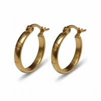 Oorringen &acirc;&euro;&ldquo; 20mm Creool Anker & Ster Motief RVS Goudkleur Dames -