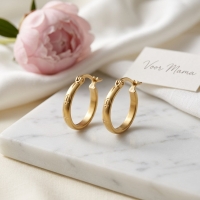 Oorringen &acirc;&euro;&ldquo; 20mm Creool Anker & Ster Motief RVS Goudkleur Dames -