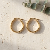 Oorringen &acirc;&euro;&ldquo; 20mm Creool Anker & Ster Motief RVS Goudkleur Dames -
