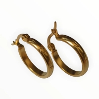 Oorringen &acirc;&euro;&ldquo; 20mm Creool Anker & Ster Motief RVS Goudkleur Dames -
