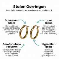 Oorringen &acirc;&euro;&ldquo; 20mm Creool Anker & Ster Motief RVS Goudkleur Dames -