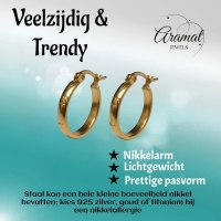 Oorringen &acirc;&euro;&ldquo; 20mm Creool Anker & Ster Motief RVS Goudkleur Dames -