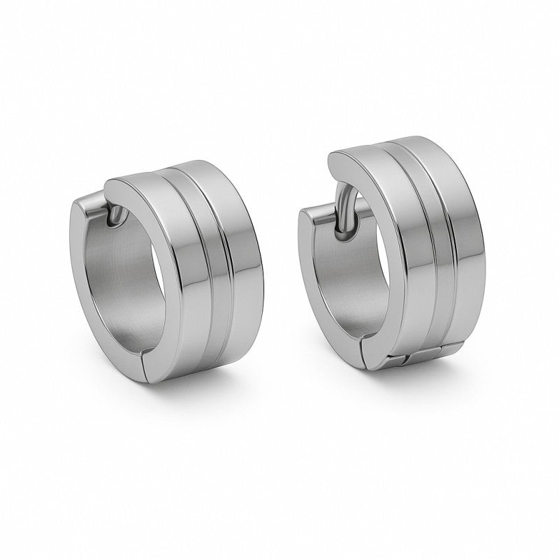 Stalen Oorringetjes Zilverkleur Accent &acirc;&euro;&ldquo; 13x7mm Huggies -