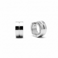 Stalen Oorringetjes Zilverkleur Accent &acirc;&euro;&ldquo; 13x7mm Huggies -