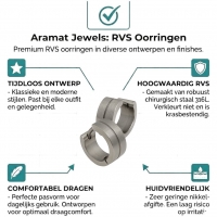 Oorringen &acirc;&euro;&ldquo; RVS Zilverkleur Mat met Glansstreep (13mm) -