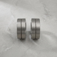 Oorringen &acirc;&euro;&ldquo; RVS Zilverkleur Mat met Glansstreep (13mm) -
