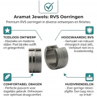 Oorringen &acirc;&euro;&ldquo; RVS Zilverkleur Sandblasted/Glans (13mm) -