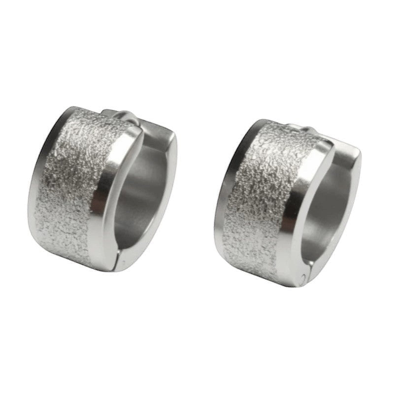 Huggies &acirc;&euro;&ldquo; RVS Sandblasted Zilverkleur (13mm) -