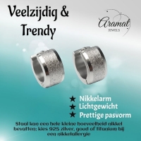 Huggies &acirc;&euro;&ldquo; RVS Sandblasted Zilverkleur (13mm) -