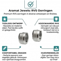 Huggies &acirc;&euro;&ldquo; RVS Sandblasted Zilverkleur (13mm) -