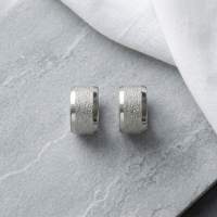 Huggies &acirc;&euro;&ldquo; RVS Sandblasted Zilverkleur (13mm) -