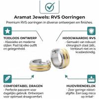 Bicolor RVS Klap creolen voor Kinderen 10mm -