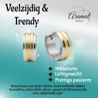 Bicolor RVS Klap creolen voor Kinderen 10mm -