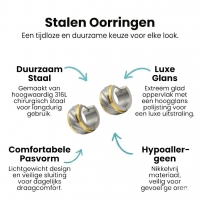 Huggies &acirc;&euro;&ldquo; Bicolor RVS Gediamanteerd Design (Goudkleur & Zilverkleur) -