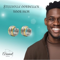 Huggies &acirc;&euro;&ldquo; Bicolor RVS Gediamanteerd Design (Goudkleur & Zilverkleur) -