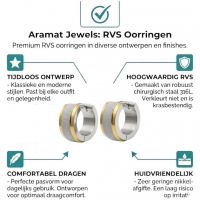 RVS oorringen - Bicolor - Sandblasted -
