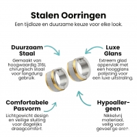 RVS oorringen - Bicolor - Sandblasted -