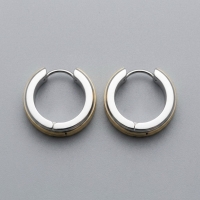 Huggies &acirc;&euro;&ldquo; RVS Bicolor met Dubbele Goudkleurige Streep (13mm) -