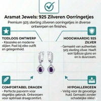925 Zilveren Bloem Oorringen 10mm - Elegante Hoepels met Bloem Bedel - Paars -