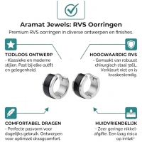 Oorringen &acirc;&euro;&ldquo; Bicolor RVS Glans Zwart/Zilver (13x7mm) -