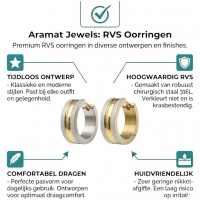 Oorringen &acirc;&euro;&ldquo; Mat Bicolor RVS Zilver/Goud (20x7mm) -