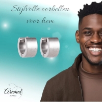 Brede Zilverkleurige Rvs huggies - 13mm -