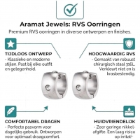 Zilverkleurige Stalen Oorringen - Met Zirkonia Steentje -