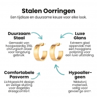 Trendy Goudkleurige Stalen hoepel Oorbellen -