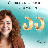 Trendy Goudkleurige Stalen hoepel Oorbellen -