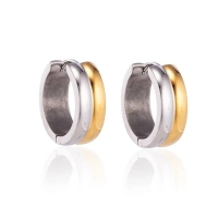 RVS oorringen - Bicolor Staal - Glanzend - 13mm -