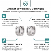 Brede mini Zilverkleurige Stalen Oorringen 13x7mm -