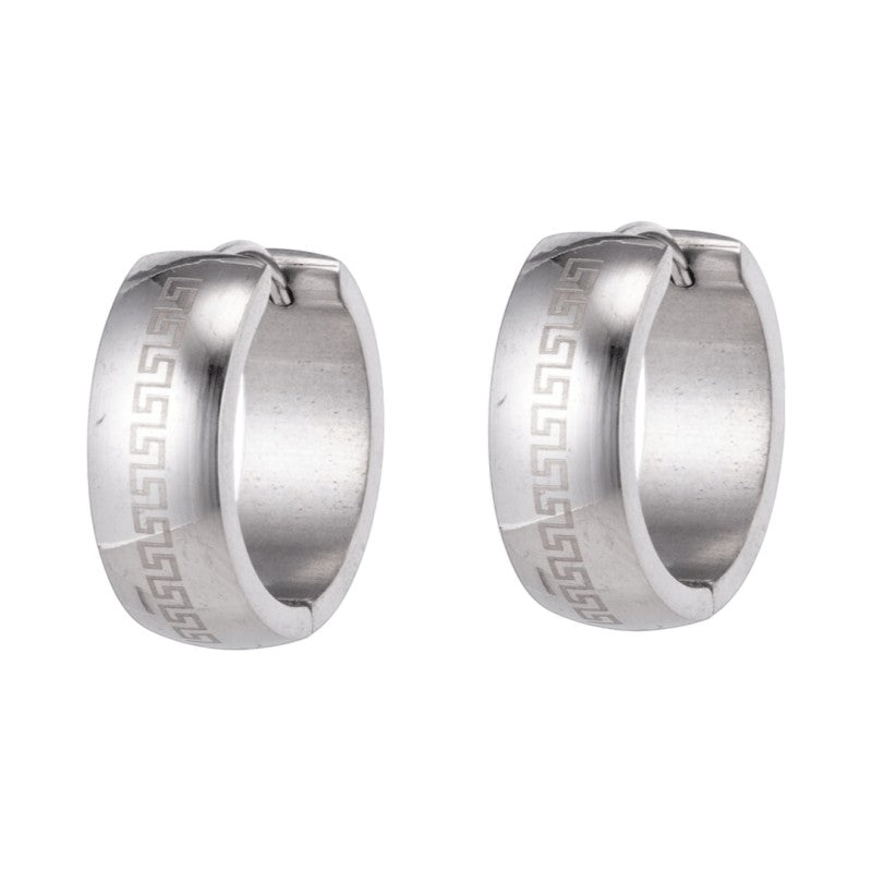 Greek Key Hoop Earrings -