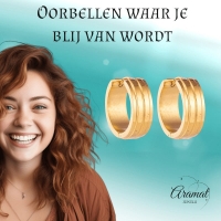 Goudkleurige Oorringen - RVS - Twee Strepen - Uniseks -
