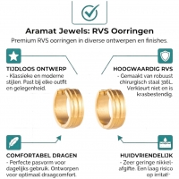 Goudkleurige Oorringen - RVS - Twee Strepen - Uniseks -