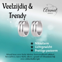 RVS Huggie Oorringen - unisex - 20x7mm -