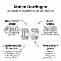 RVS Huggie Oorringen - unisex - 20x7mm -