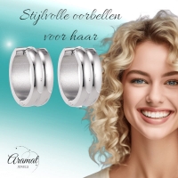 RVS Huggie Oorringen - unisex - 20x7mm -