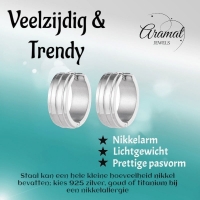 Zilverkleurige RVS Klapcreolen - 20 mm -