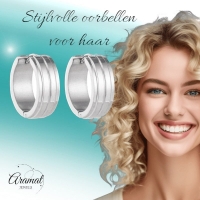 Zilverkleurige RVS Klapcreolen - 20 mm -