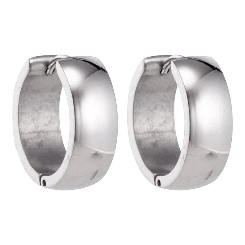 Zilverkleurige stalen oorringen 20 mm -