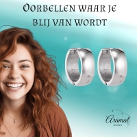 Zilverkleurige stalen oorringen 20 mm -