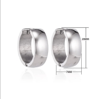 Zilverkleurige stalen oorringen 20 mm -
