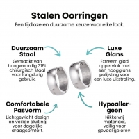 Zilverkleurige stalen oorringen 20 mm -