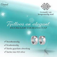 Zilverkleurige stalen oorringen 20 mm -