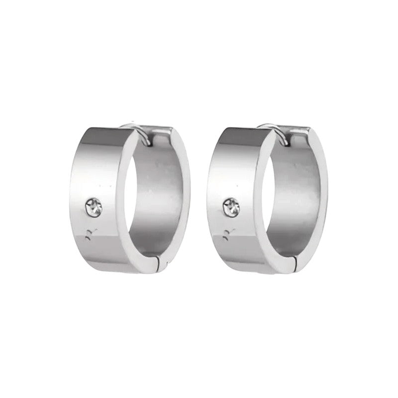 Brede Huggie Oorringen 20x7mm Zilverkleur -